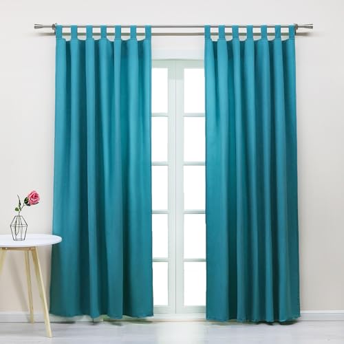 Joyswahl Blickdichte Gardinen Blickdicht Vorhang für Schlafzimmer »Gisela« Schals Fenster Verdunkelungsvorhang mit Schlaufen BxH 140x145cm Blau 2er Set von Joyswahl