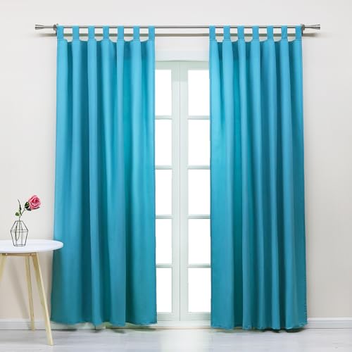 Joyswahl Blickdichte Gardinen Blickdicht Vorhang für Schlafzimmer »Gisela« Schals Fenster Verdunkelungsvorhang mit Schlaufen BxH 140x175cm Eisblau 2er Set von Joyswahl