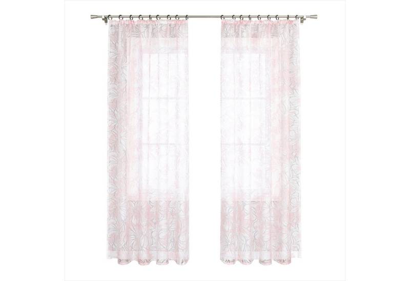 Joyswahl Gardine (1 St), Kräuselband, transparent, Volie Ausbrenner, Voile Ausbrenne Gardinenschals mit Floral Muster Wohnzimmer von Joyswahl