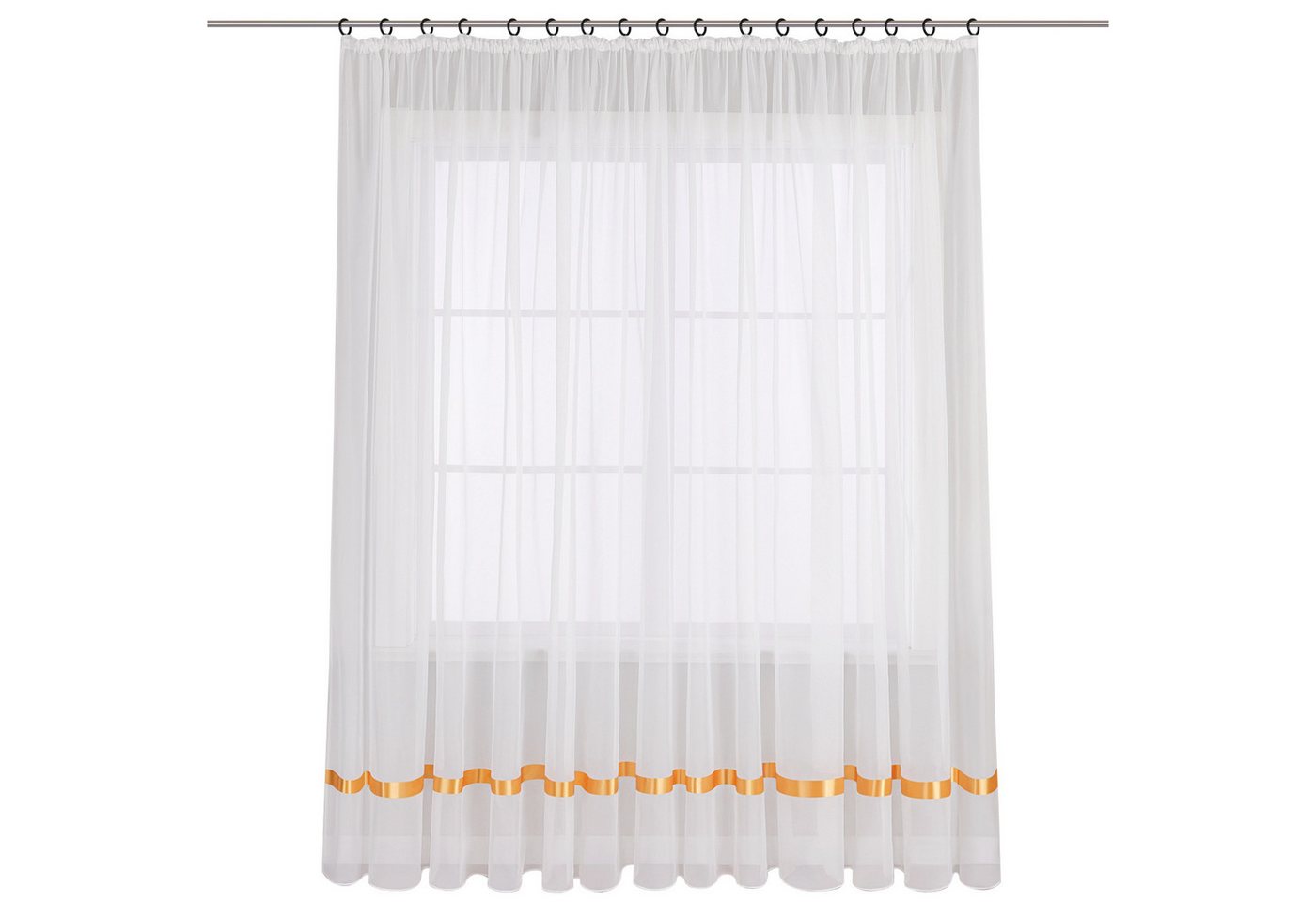 Joyswahl Gardine Maja (1 St), Kräuselband, transparent, mit Satinband, Schals Fenster von Joyswahl
