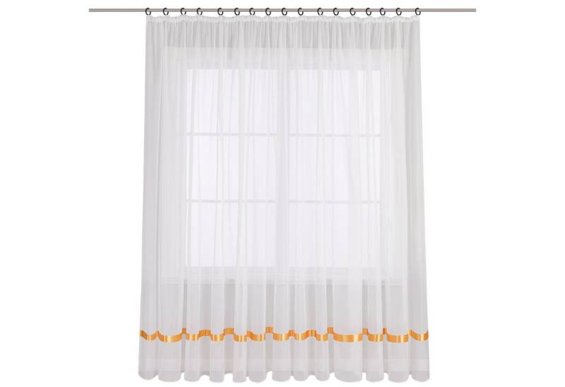 Joyswahl Gardine Maja (1 St), Kräuselband, transparent, mit Satinband, Schals Fenster von Joyswahl