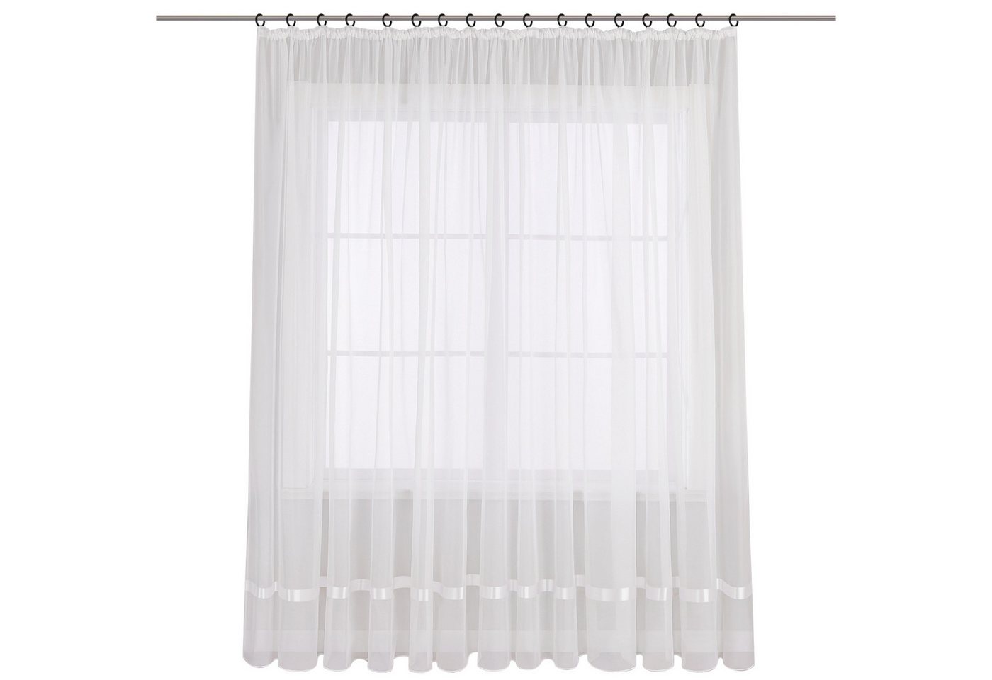 Joyswahl Gardine Maja (1 St), Kräuselband, transparent, mit Satinband, Schals Fenster von Joyswahl