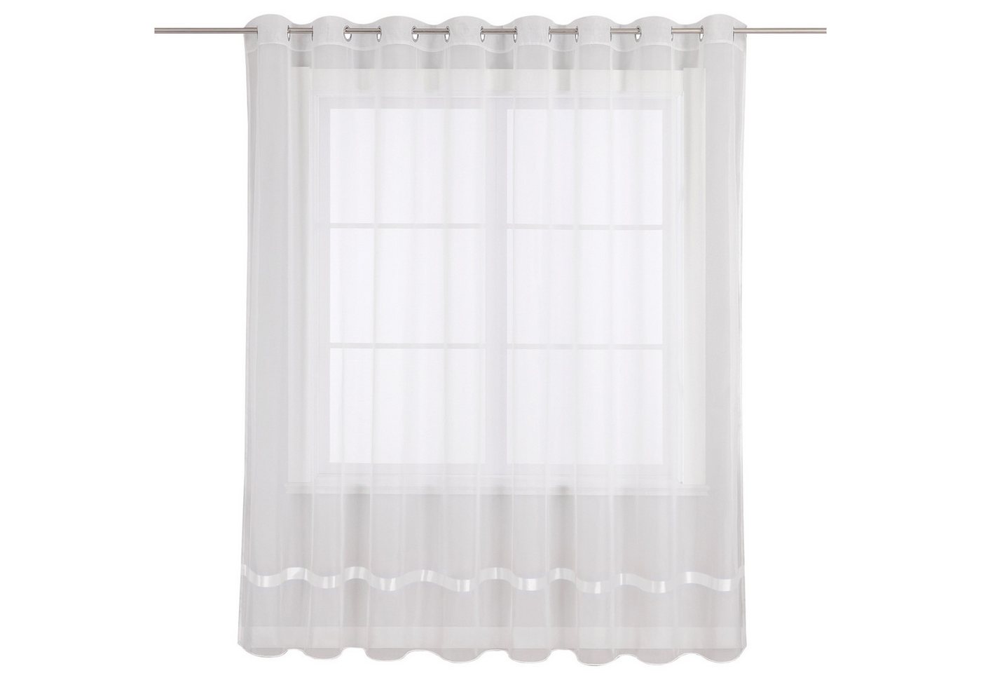 Joyswahl Gardine Maja (1 St), Ösen, transparent, mit Satinband, Schals Fenster von Joyswahl