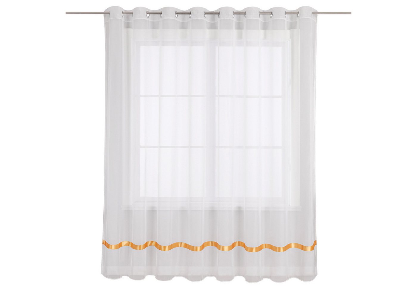Joyswahl Gardine Maja (1 St), Ösen, transparent, mit Satinband, Schals Fenster von Joyswahl