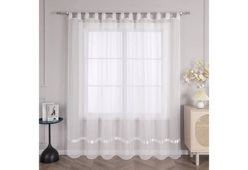 Joyswahl Gardine Maja (1 St), Schlaufen, transparent, Voile, mit Satinband, Schals Fenster von Joyswahl