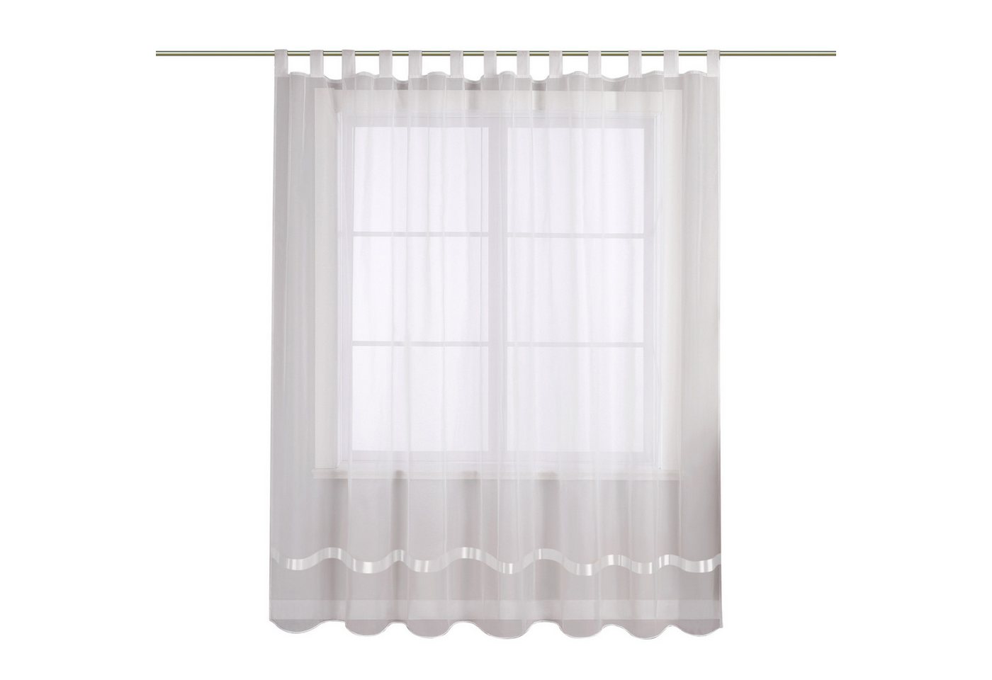 Joyswahl Gardine Maja (1 St), Schlaufen, transparent, mit Satinband, Schals Fenster von Joyswahl