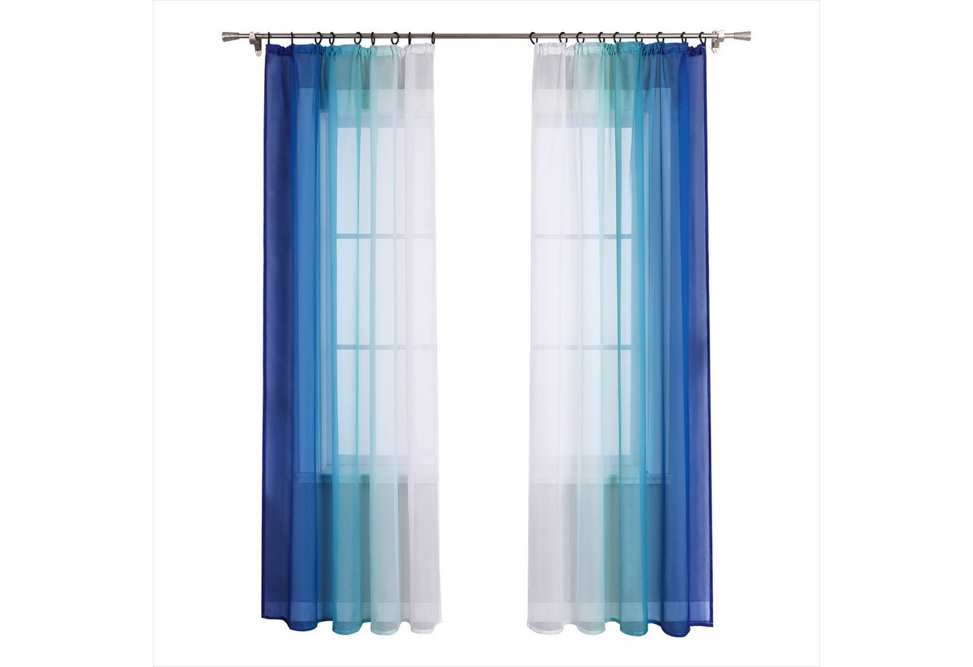 Joyswahl Gardine Minimalismus, Kräuselband (2 St), transparent, Farbverlauf Voile Vorhänge DekoSchals von Joyswahl