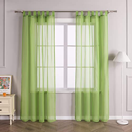 Joyswahl Gardine Uni Voile Vorhang mit Schlaufen »Julia« Dekoschal Fenster Schal BxH 140x225cm Grün 1er Pack von Joyswahl