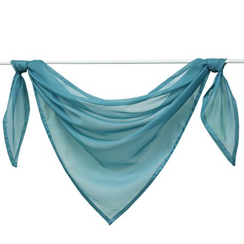 Joyswahl Querbehang Voile Triangle Schals Emma Deko Transparente Gardinen LxB 200x100cm Blau 1er Pack von Joyswahl