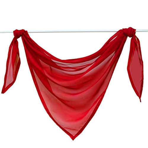 Joyswahl Querbehang Voile Triangle Schals Emma Deko Transparente Gardinen LxB 200x100cm Rot, 1er Pack von Joyswahl