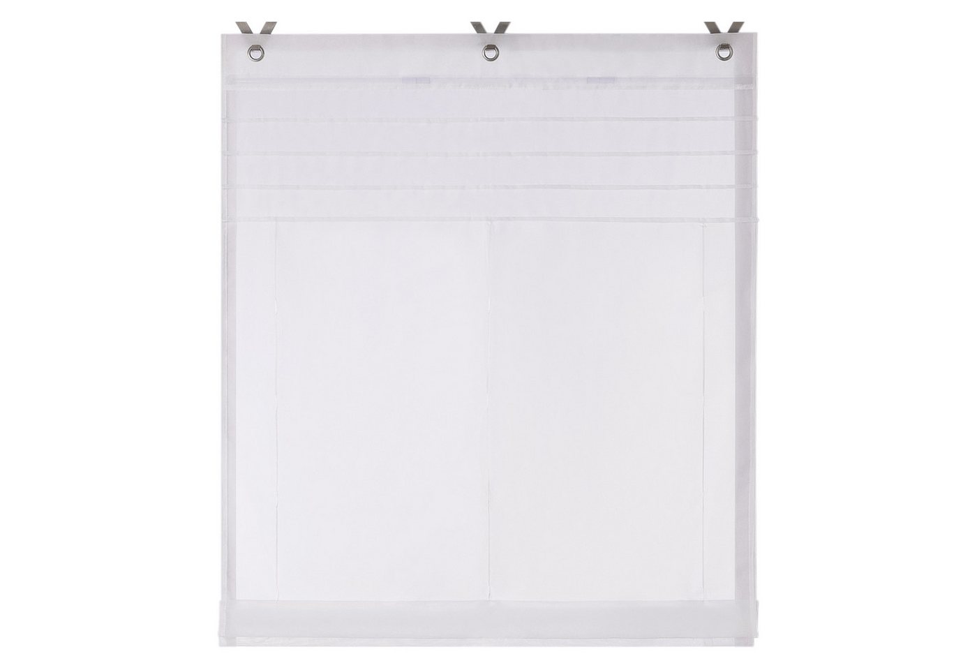 Joyswahl Raffrollo, mit Hakenaufhängung, Gardinenstange, freihängend, Ösenrollo, LinenOptik von Joyswahl