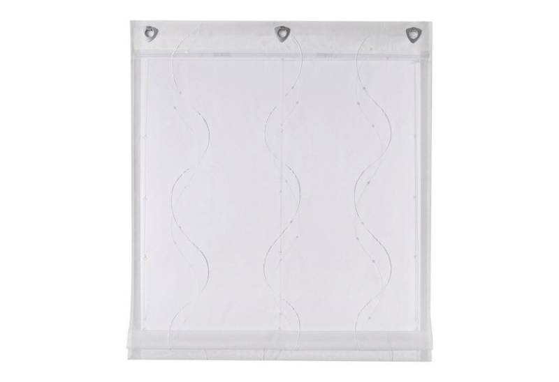 Joyswahl Raffrollo, mit Hakenaufhängung, mit U-Haken Ösenrollo Modern Bestickt von Joyswahl