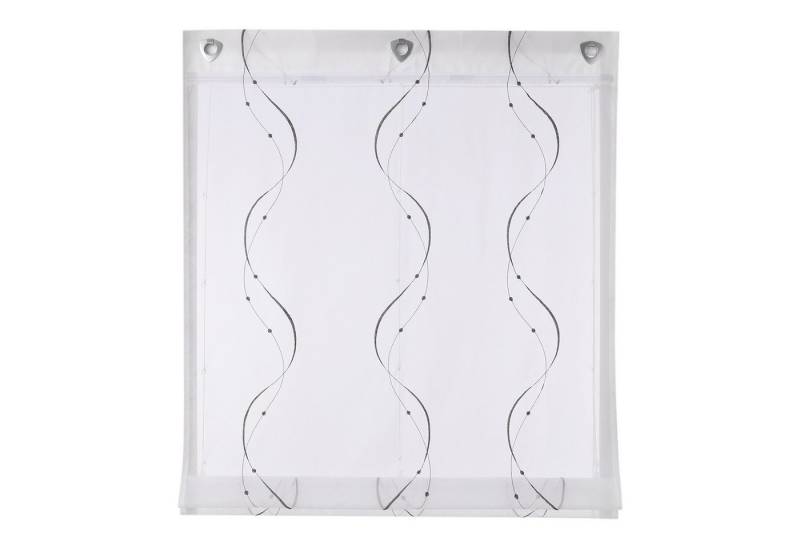 Joyswahl Raffrollo, mit Hakenaufhängung, mit U-Haken Ösenrollo Modern Bestickt von Joyswahl