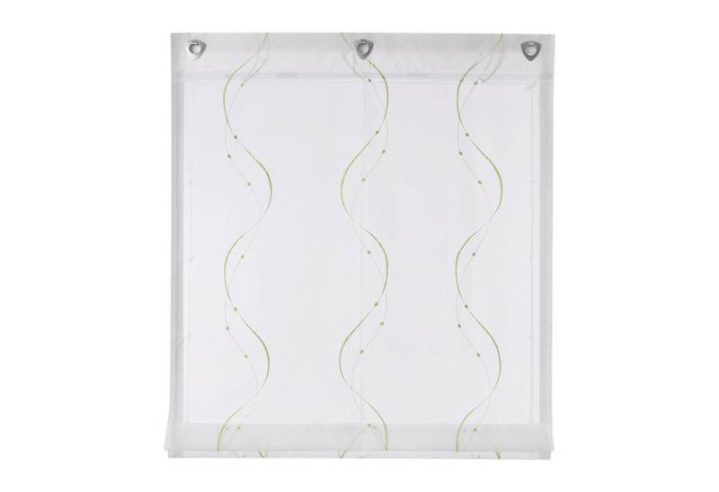 Joyswahl Raffrollo, mit Hakenaufhängung, mit U-Haken Ösenrollo Modern Bestickt von Joyswahl