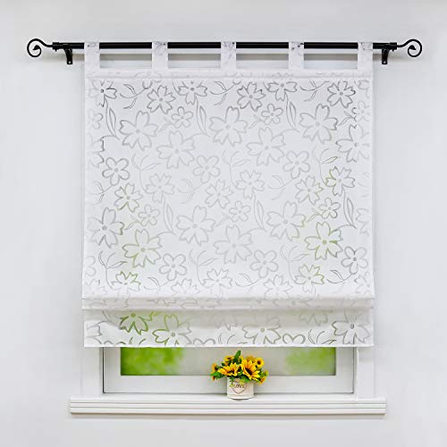 Joyswahl Raffrollo Ausbrenner Raffgardinen mit Schlaufen »Jessica« Gardinen BxH 60x140cm Weiß Blumen 1er Pack Joyswahl Raffrollo Ausbrenner Raffgardinen mit Schlaufen »Jessica« Gardinen BxH 60x140cm Weiß Blumen 1er Pack von Joyswahl