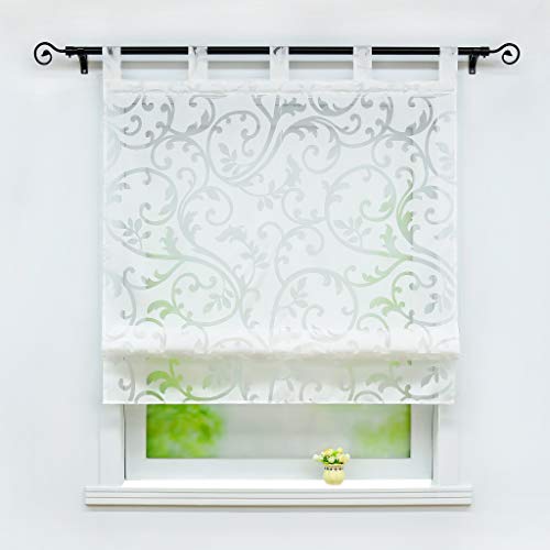 Joyswahl Raffrollo Ausbrenner Raffgardinen mit Schlaufen »Jessica« Gardinen BxH 80x140cm Weiß 1er Pack von Joyswahl