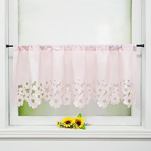 Joyswahl Scheibengardine Stangendurchzug Bistrogardine »Christa« Mit Lasercutabschluss Gardine Stores HxB 45x120cm Pink 1er Pack von Joyswahl