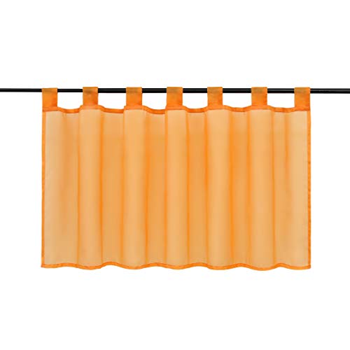 Joyswahl Scheibengardine Voile Bistrogardine »Eva« Unifarbige Kurzstore Transparente Gardine Stores HxB 45x120cm Orange 1er Pack von Joyswahl