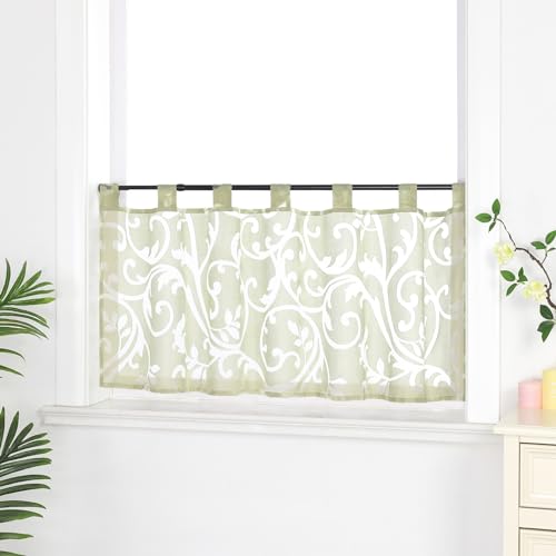 Joyswahl Scheibengardine Voile Bistrogardinen mit Schlaufen Elisabeth Kurzgardine HxB 45x90cm Grün 1er Pack Joyswahl Scheibengardine Voile Bistrogardinen mit Schlaufen Elisabeth Kurzgardine HxB 45x90cm Grün 1er Pack von Joyswahl