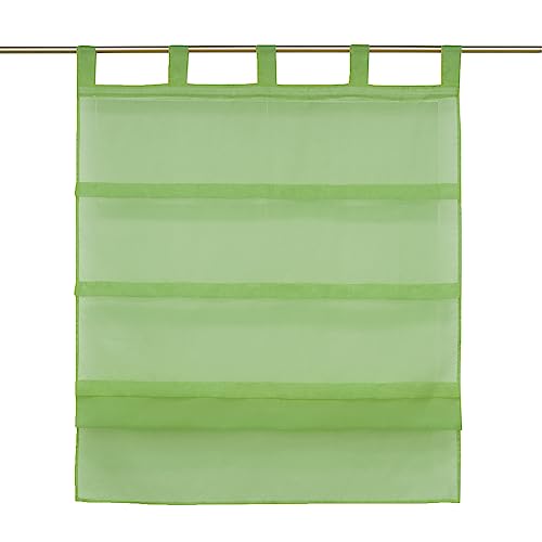 Joyswahl Voile Bistrogardinen Raffrollo mit Schlaufen »Oonagh« Schals Fenster Vorhänge BxH 140x140cm Grün 1er Pack von Joyswahl