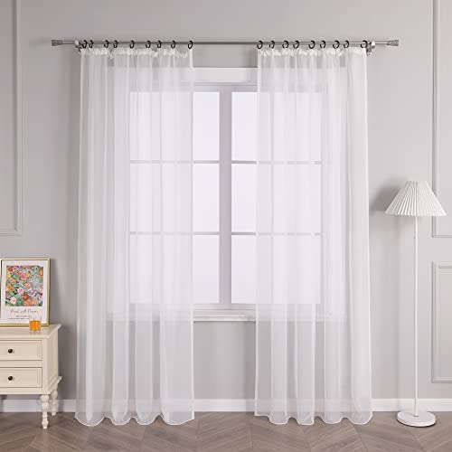 Joyswahl Voile Gardine Unifarbiger transparenter Vorhang mit Kräuselband »Regina« Schals Fenster Vorhänge BxH 140x145cm Weiß 2 Stück von Joyswahl