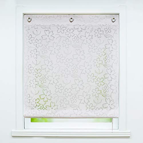 Joyswahl Voile Ösenrollo Transparenter Raffrollo Ausbrenner Raffgardinen »Lea« Schals Fenster Gardine mit Hakenaufhängung, Raffrollo ohne Bohren BxH 100x140cm Blumen 1 Stück Joyswahl Voile Ösenrollo Transparenter Raffrollo Ausbrenner Raffgardinen »Lea« Schals Fenster Gardine mit Hakenaufhängung, Raffrollo ohne Bohren BxH 100x140cm Blumen 1 Stück von Joyswahl