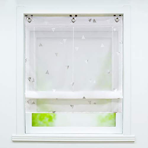 Joyswahl Voile Ösenrollo Unifarbenes Transparentes Raffrollo mit Glanzdruck »Abigail« Schals Fenster Gardine mit Hakenaufhängung, ohne Bohren BxH 120x130cm Weiß 1 Stück Joyswahl Voile Ösenrollo Unifarbenes Transparentes Raffrollo mit Glanzdruck »Abigail« Schals Fenster Gardine mit Hakenaufhängung, ohne Bohren BxH 120x130cm Weiß 1 Stück von Joyswahl