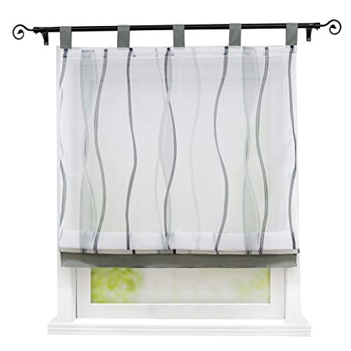 Joyswahl Voile Raffrollo Bindegardine mit farbigen Akzenten Streifen Muster »Heide« Schals mit Schlaufen Fenster Vorhänge BxH 100x140cm Grau 1er Pack Joyswahl Voile Raffrollo Bindegardine mit farbigen Akzenten Streifen Muster »Heide« Schals mit Schlaufen Fenster Vorhänge BxH 100x140cm Grau 1er Pack von Joyswahl