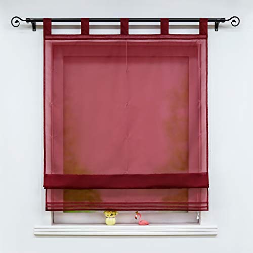 Joyswahl Voile Raffrollo Raffgardinen mit Schlaufen »Sophia« Transparent Gardine mit Zierfalten Muster Raffrollos BxH 140x155cm Winerot 1 Stück von Joyswahl