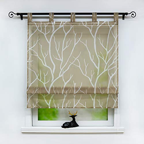 Joyswahl Voile Raffrollo Transparente Raffgardine mit Äste-Motiv »Tatjane« Schals Küche Fenster Vorhänge BxH 140x140cm braun-weiß mit Schlaufen 1er Pack Joyswahl Voile Raffrollo Transparente Raffgardine mit Äste-Motiv »Tatjane« Schals Küche Fenster Vorhänge BxH 140x140cm braun-weiß mit Schlaufen 1er Pack von Joyswahl