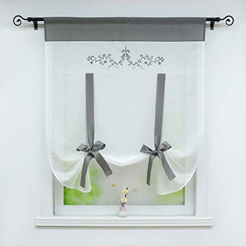 Joyswahl Voile Raffrollo mit Tunnelzug Transparente Bindegardine mit Landhausstil »Leni« Schals Fenster Gardine BxH 100x140cm Grau 1 Stück Joyswahl Voile Raffrollo mit Tunnelzug Transparente Bindegardine mit Landhausstil »Leni« Schals Fenster Gardine BxH 100x140cm Grau 1 Stück von Joyswahl