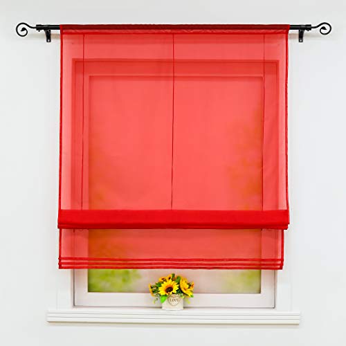 Joyswahl Voile Raffrollo mit Tunnelzug Transparente Unifarbiges Bändchenrollo »Sophia« Schals mit Stangendurchzug Fenster Vorhänge BxH 140x155cm Rot 1er Pack Joyswahl Voile Raffrollo mit Tunnelzug Transparente Unifarbiges Bändchenrollo »Sophia« Schals mit Stangendurchzug Fenster Vorhänge BxH 140x155cm Rot 1er Pack von Joyswahl
