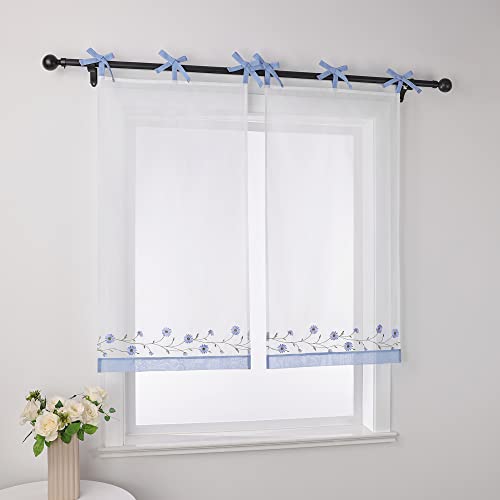 Joyswahl Voile Scheibengardine im Landhausstil »Kamille« Cáfe Gardinen Transparent Kurz Küchengardinen Bistrogardinen Küche Blau HxB 90x60cm 1 Stück Joyswahl Voile Scheibengardine im Landhausstil »Kamille« Cáfe Gardinen Transparent Kurz Küchengardinen Bistrogardinen Küche Blau HxB 90x60cm 1 Stück von Joyswahl