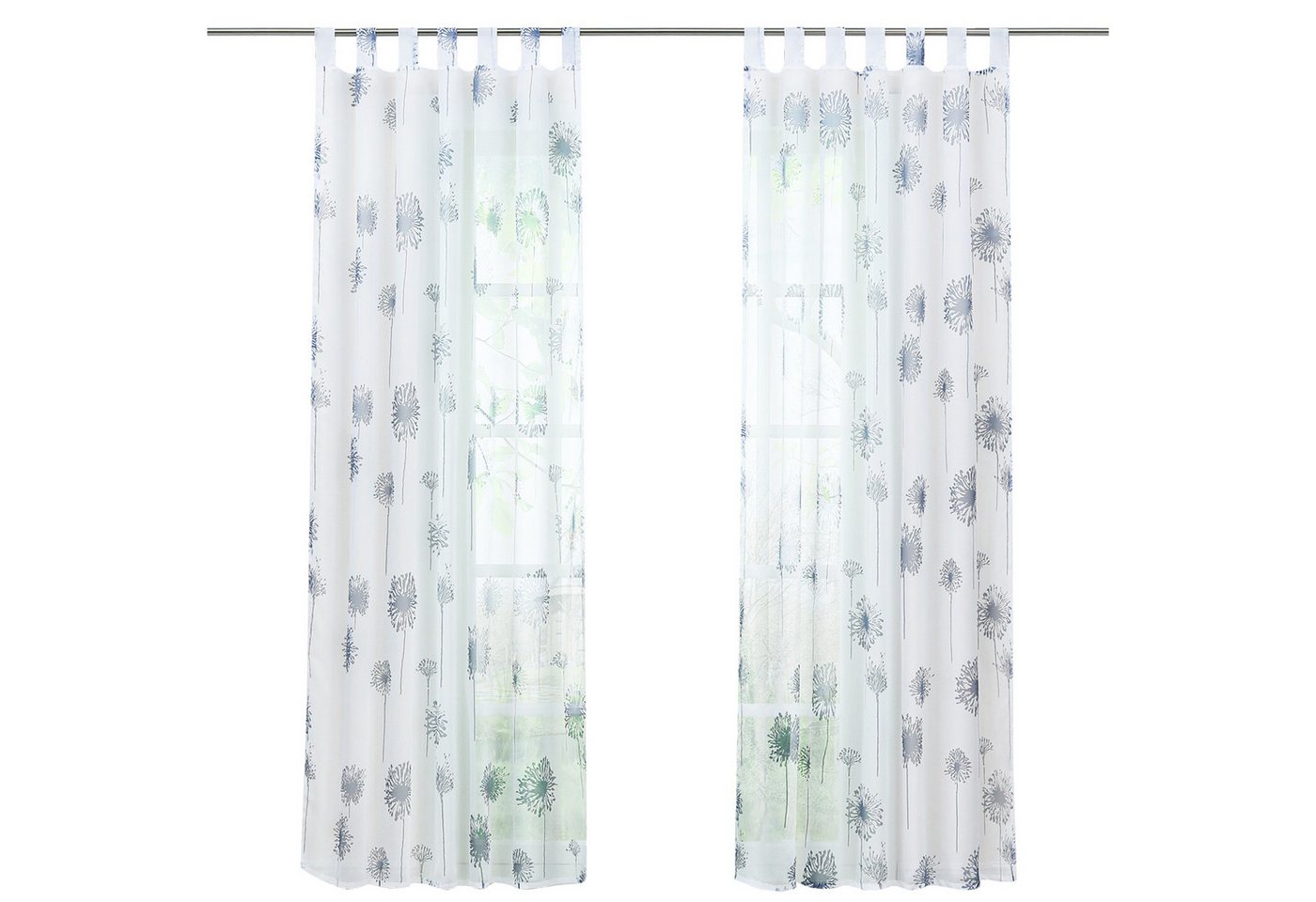 Joyswahl Vorhang Löwenzahn (1 St), Schlaufen, transparent, Mikrofaserqualität, Pusteblumen Muster, Voile Schal, H/B 175/140 cm von Joyswahl