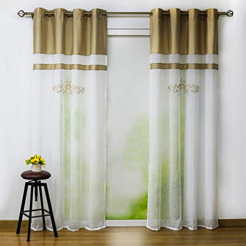 Joyswahl halbtranspatente Gardine Landhausstil Vorhang mit Stickerei Blumen »Leni« Schals Fenster Vorhänge BxH 140x225cm Sand mit Ösen 1 Stück Joyswahl halbtranspatente Gardine Landhausstil Vorhang mit Stickerei Blumen »Leni« Schals Fenster Vorhänge BxH 140x225cm Sand mit Ösen 1 Stück von Joyswahl