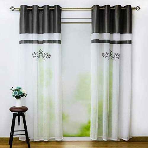 Joyswahl halbtranspatente Gardine Landhausstil Vorhang mit Stickerei Blumen »Leni« Schals Fenster Vorhänge BxH 140x245cm Grau mit Ösen 1 Stück Joyswahl halbtranspatente Gardine Landhausstil Vorhang mit Stickerei Blumen »Leni« Schals Fenster Vorhänge BxH 140x245cm Grau mit Ösen 1 Stück von Joyswahl