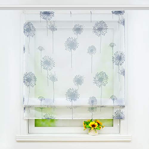 Joyswahl transparentes Raffrollo mit Pusteblume Druck Raffgardine mit Klettschiene »Aleyna« Schals Fenster Gardine BxH 120x140cm 1 Stück von Joyswahl