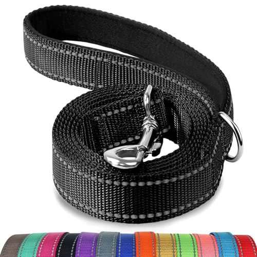 Joytale Hundeleine Kleine Hunde Leicht, Doppelseitig Reflektierende Leine Hund aus Nylon mit Gepolstertem Griff, 1,8m x 2cm, Schwarz Joytale Hundeleine Kleine Hunde Leicht, Doppelseitig Reflektierende Leine Hund aus Nylon mit Gepolstertem Griff, 1,8m x 2cm, Schwarz von Joytale