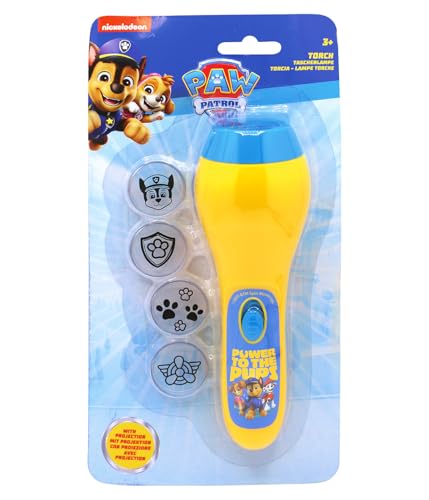Joy Toy 24054 Paw Patrol Projektionstaschenlampe mit 4 verschiedenen Projektionsmotiven - auf Blisterkarte 13x5,5x25 cm von Joytoy