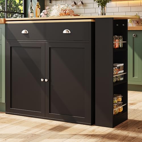 360° drehbare Essbar, schlicht und modern, multifunktionale Aufbewahrung, geeignet für Schlafzimmer, Wohnzimmer, Esszimmer, drehbarer Sideboardschrank mit 2 Schubladen, 2 Türen, Seitenregalen, schwarz 360° drehbare Essbar, schlicht und modern, multifunktionale Aufbewahrung, geeignet für Schlafzimmer, Wohnzimmer, Esszimmer, drehbarer Sideboardschrank mit 2 Schubladen, 2 Türen, Seitenregalen, schwarz von Joyviva