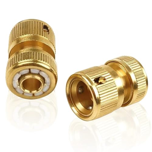 Joywayus 1,9 cm ID-Schlauch, Messingverschraubung, geschlossener Durchfluss, Gartengeräte, schnelle Reparatur, beschädigte, undichte Adapter, Gartenwasserbewässerungsanschluss (2 Stück) von Joywayus