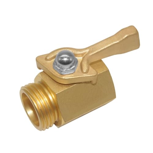 Joywayus Messing 3/4 Zoll GHT Innengewinde x Außengewinde Gartenschlauch Kugelhahn Gartenrohr Absperrventil mit Griff von Joywayus