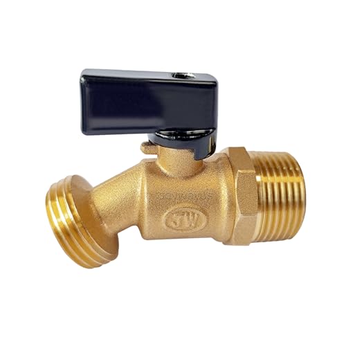 Joywayus Messing-Zapfhahn für den Außenbereich, 1,9 cm NPT-Einlass x 1,9 cm Außengewinde GHT-Gewinde, Gartenschlauchauslassanschluss von Joywayus