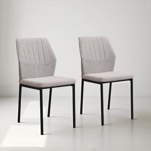 Esszimmerstühle Beige 2er Set, Küchenstuhl, Polsterstuhl Stühle, Esszimmer Beige Sitzfläche aus Polyester, für Esszimmer, Wohnzimmer, Schlafzimmer von JoyyeSpace