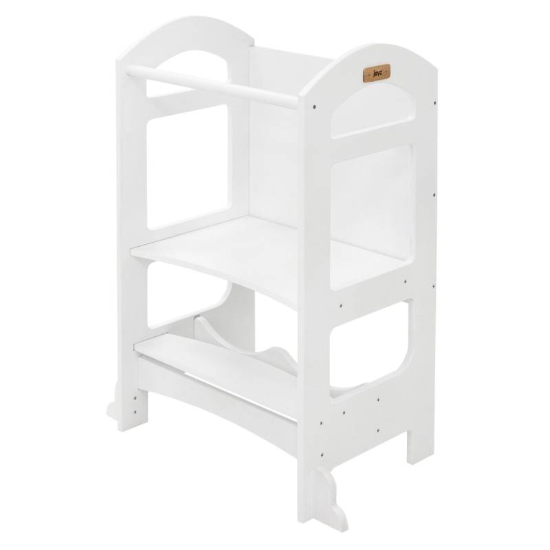 Joyz 2in1 Lernturm für Kinder ab 1 Jahr Montessori Lernturm mit Tafel Weiß-Holz von Joyz