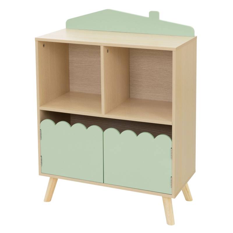 Joyz Kinderregal mit 3 Fächern Bücherregal aus Holz 60x30x82 cm Grün-Natur von Joyz