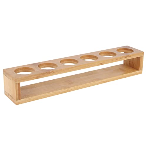 Desktop-Weinglasregal, einreihig, Display-Regal, Organizer, Weinglasregal aus Holz, 6 Löcher, kleine Flaschen, Getränkehalter für die Küche zu Hause, 32,8 x 6 x 5,5 cm[6 holes] von Joyzan