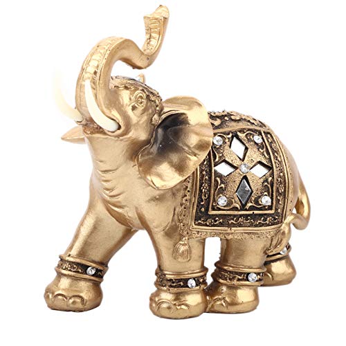 Joyzan Elefant Statue, Gold Feng Shui Elefantenfiguren Figur Rüssel Nach Gerichtet Sammlerstück Wohnzimmer Auto Büro Dekor Elefanten Wohnkultur Elefantenform 5.51 * 5.91in von Joyzan