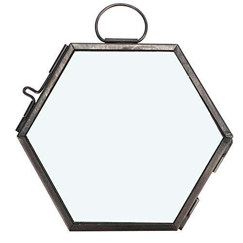 Joyzan Hängende Glas Fotorahmen, Hexagon Wandbehang Bild Kunstwerk Display Rahmen Schwimmender Sechseckiger Bilderrahmen zum Aufhängen Moderne Sechseck Anzeige Gepresste Blumen Bilder Heimdekoration von Joyzan