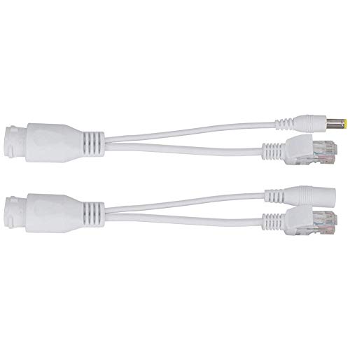 Joyzan POE Splitter Kit Injector Power Over Ethernet DC Adaptor Connector Standard Injektoradapter Passives Adapterkabel Schalter für IP Kamera CCTV Überwachung Sicherheitskameras 12V 2 Paar[Weiß] von Joyzan